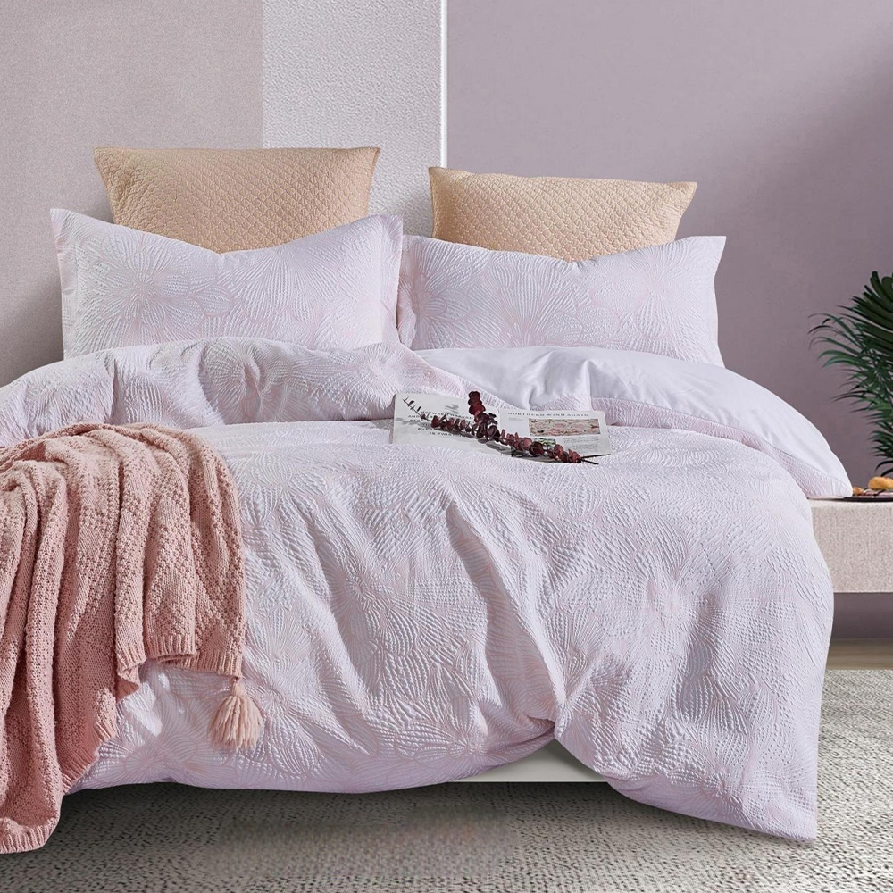 Zuma Texturizado Floral Em Relevo Capa de Edredão Conjunto de Cama Conjunto de Cama