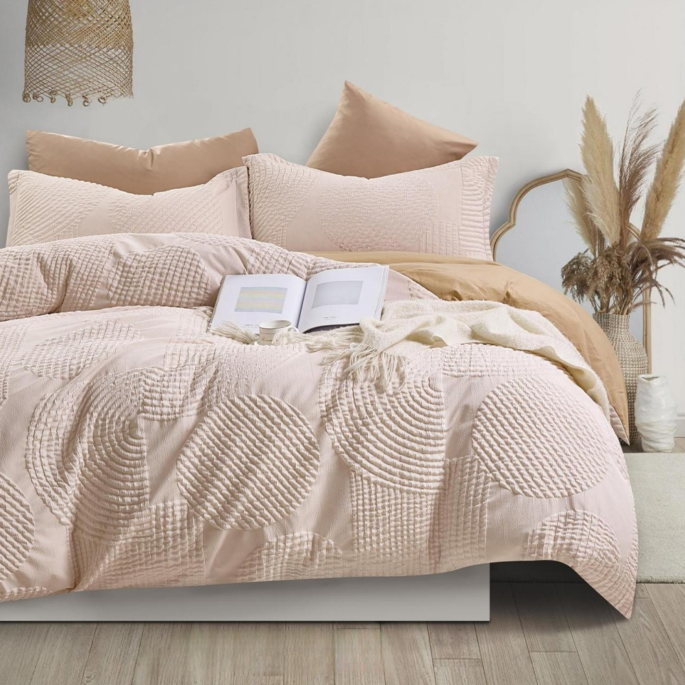 Halston Texturizado Geométrico Em Relevo Capa de Edredão Conjunto de Cama Conjunto de Cama
