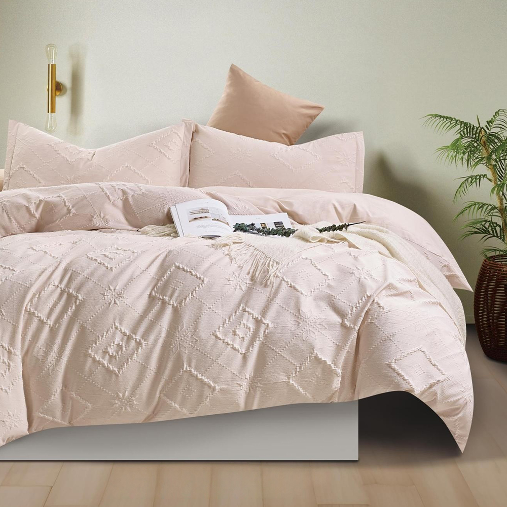Indra Texturizado Boho em relevo capa de edredão conjunto de cama
