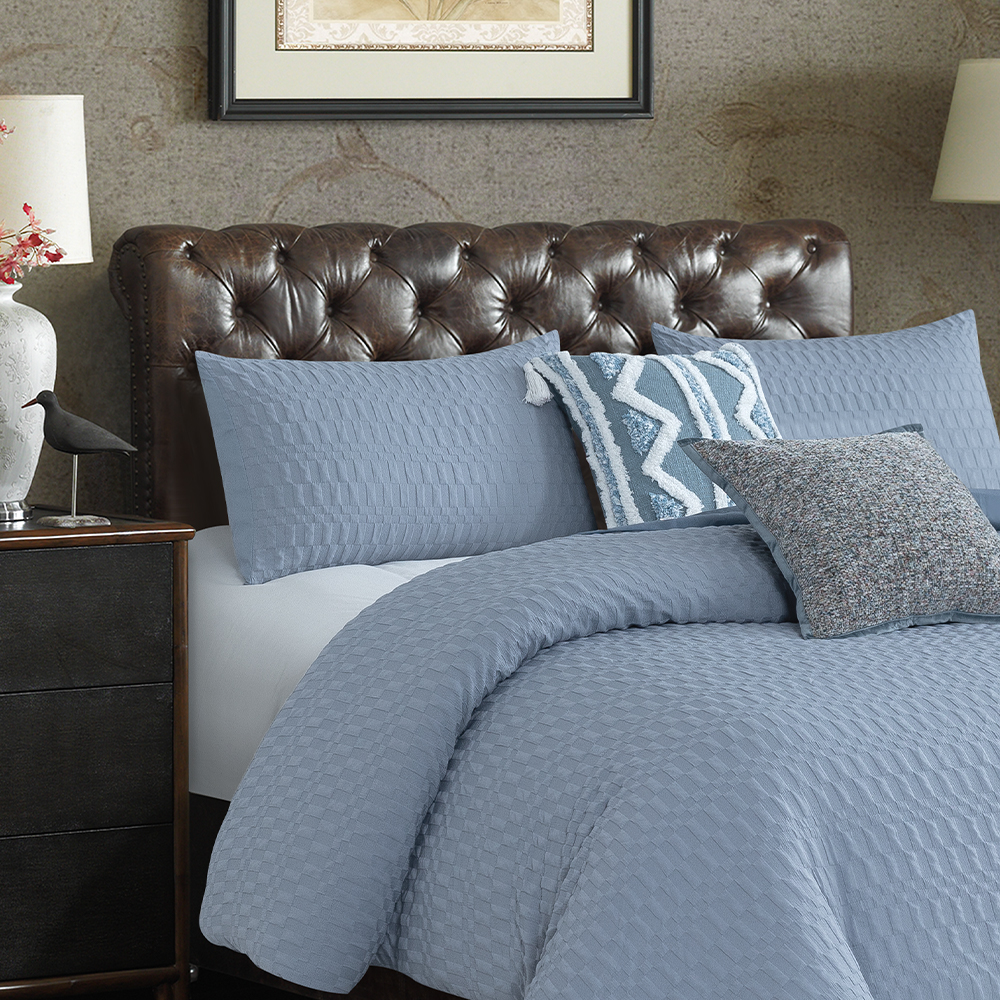 Conjunto de cama com capa de edredom geométrica texturizada Valley