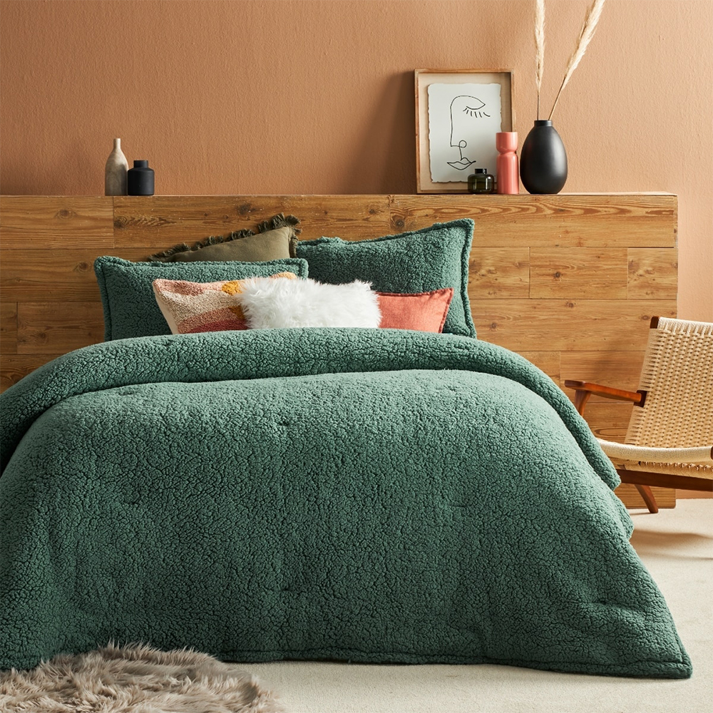 Conjunto de edredom Lani Sherpa Plush Winter Warm