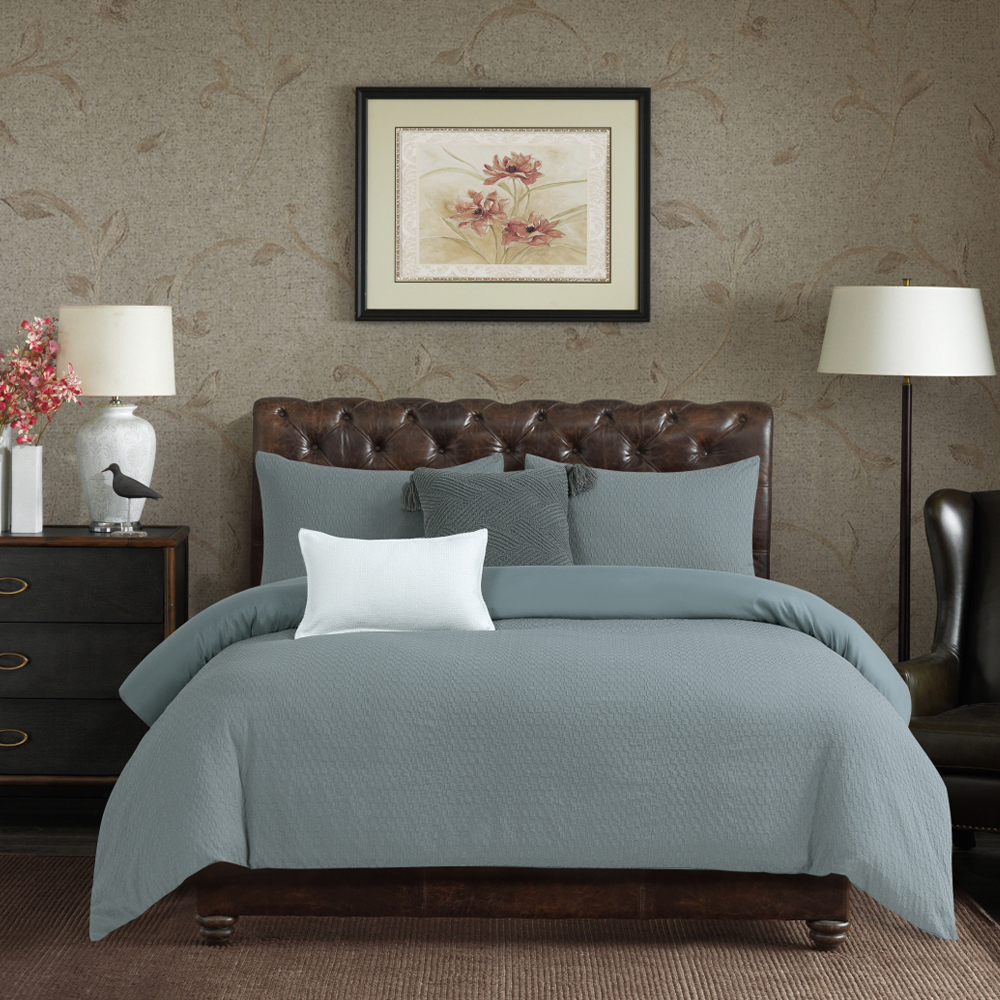 Conjunto de cama com capa de edredom geométrica texturizada Liora