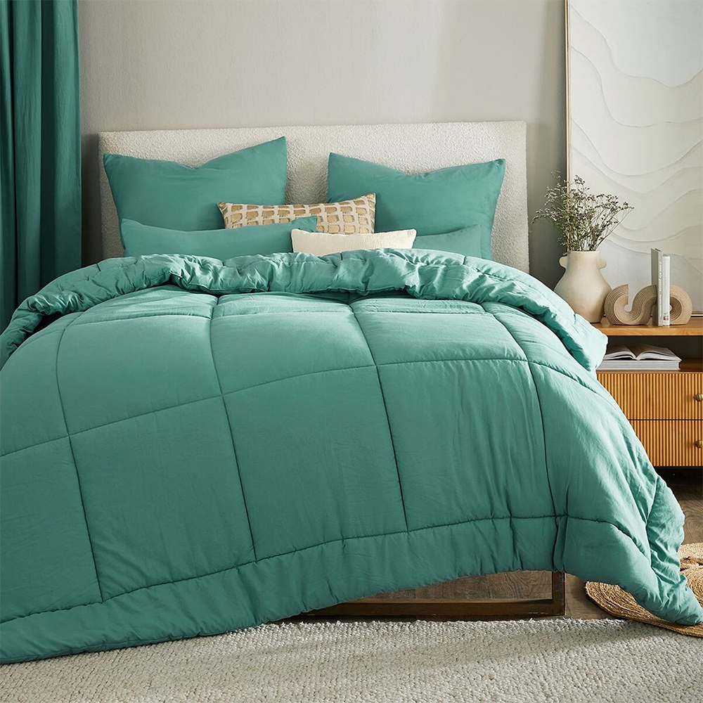 Conjunto de edredom acolchoado Isadora Solid Grid