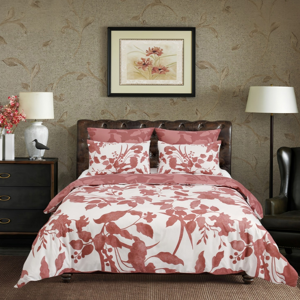 Conjunto de cama de edredom floral moderno botânico aquarela Atlas