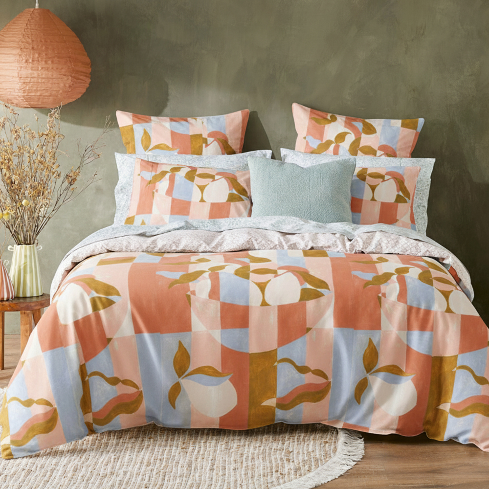 Coleraine aquarela estampas geométricas puro microfibra algodão impresso capa de edredão conjunto de cama