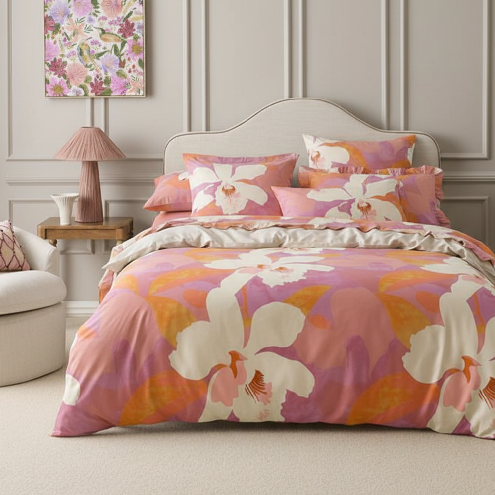 Bianca estampa floral tira pura microfibra algodão estampado capa de edredom conjunto de cama
