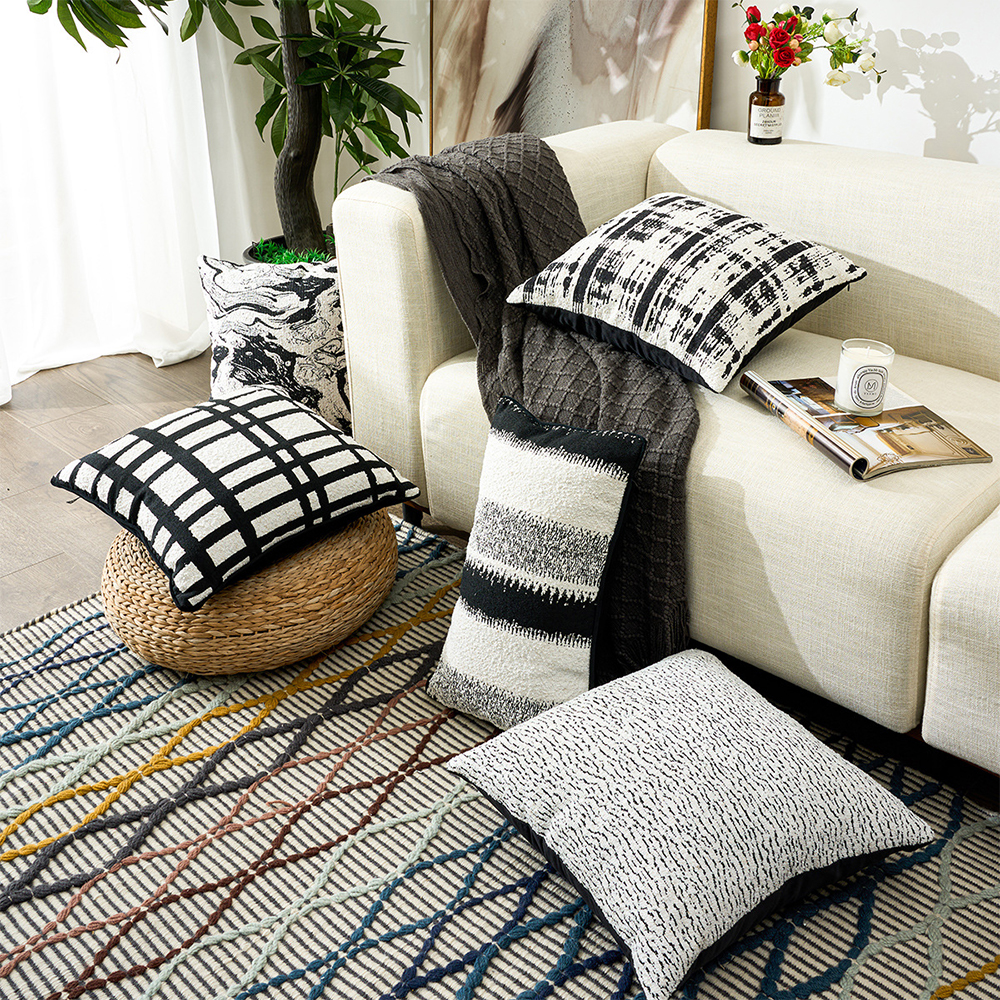 Almofada decorativa com textura de chenille luxuosa