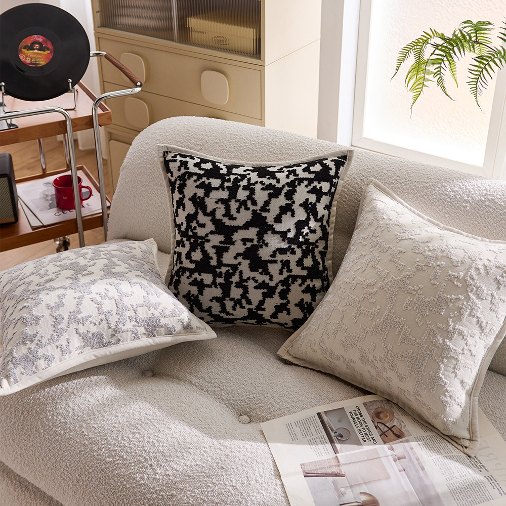 Almofada decorativa com textura de chenille luxuosa