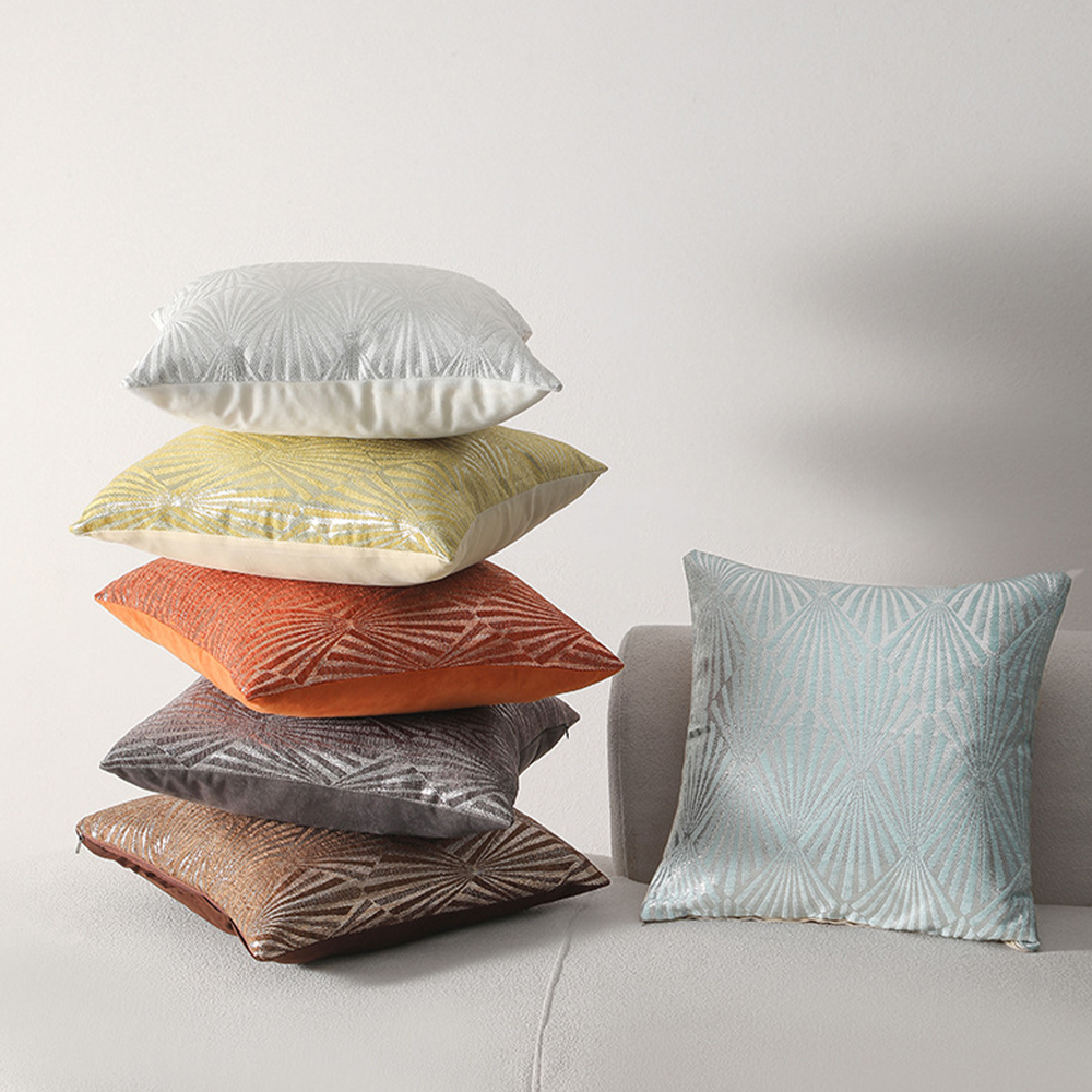 Almofada decorativa com textura geométrica de chenille